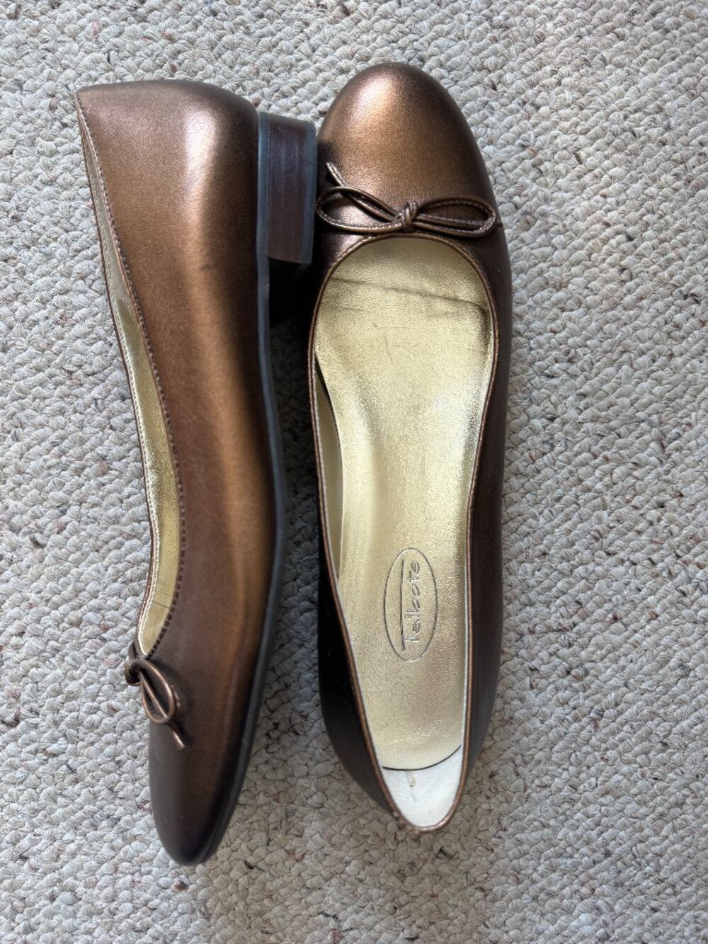 Talbots Leather Flats Copper with bowtie toe Sz 9.5 AA - Picture 6 of 6